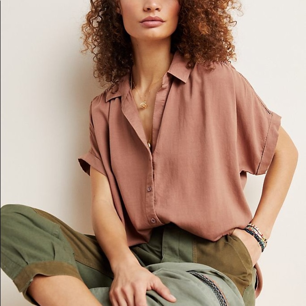 Anthropologie Lace Buttondown
